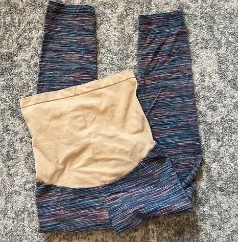 Motherhood Maternity Space-Dye Athletic Cropped Leggings