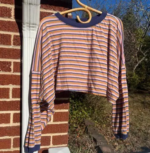 Urban Outfitters Out From Under  Long Sleeve Striped Cropped T-shirt Medium