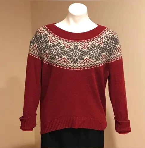 Willi Smith Willie Smith Christmas wool sweater folded sleeves Sz M