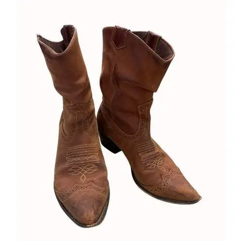 Durango women’s brown leather western ankle boots shoes size 8m SKU 5305