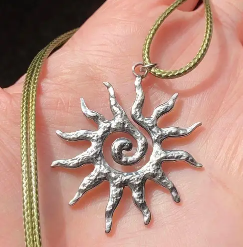 Handmade stainless steel sun boho retro vintage style necklace☀️
