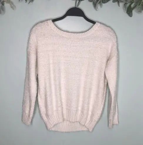 Raga Emily Cableknit Ivory Eyelash Sweater Crew L