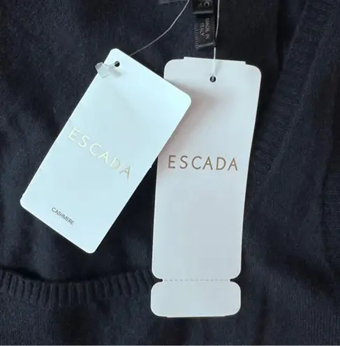 NWT Escada 100% Cashmere Knit Luxury neck tank Top Sweater size 40 M Black Size M