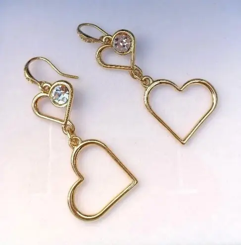 Chic Gold Heart Drop Earrings Nice & Bella jewelry