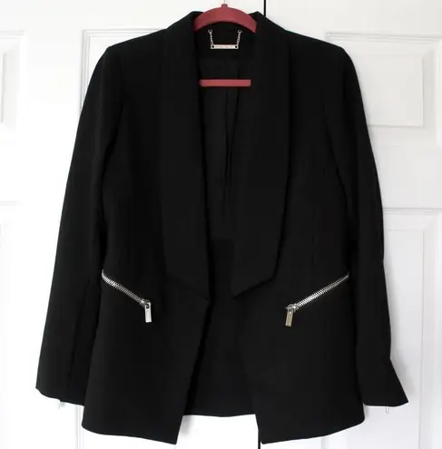 T Tahari | Open Front Pocket Zip Jacket Black