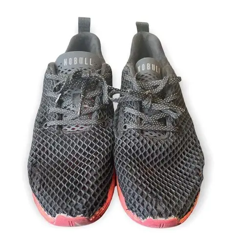 Nobull Black Gradient Mesh Runner Sneakers Red Ombre Sole Womens 11.5