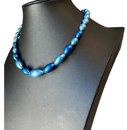 Vintage Blue  Beaded Choker Necklace