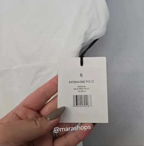 ONIA Sienna One Shoulder Cutout Ribbed Swimsuit White