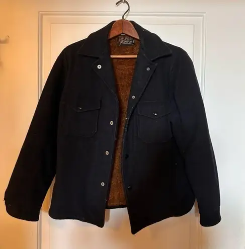 Vintage Campus Outerwear Navy Wool Jacket Medium Blue Size undefined