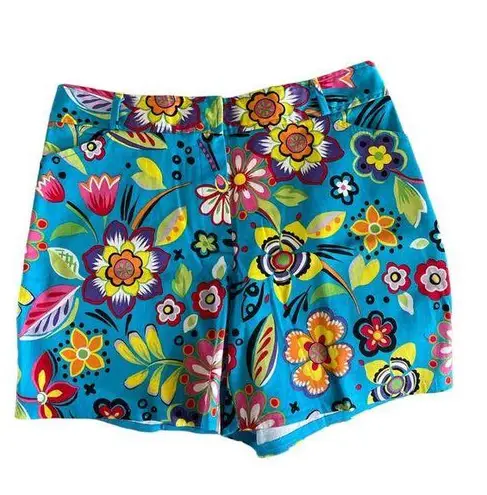 Bamboo Traders Retro Floral Print Cotton Shorts Size 10