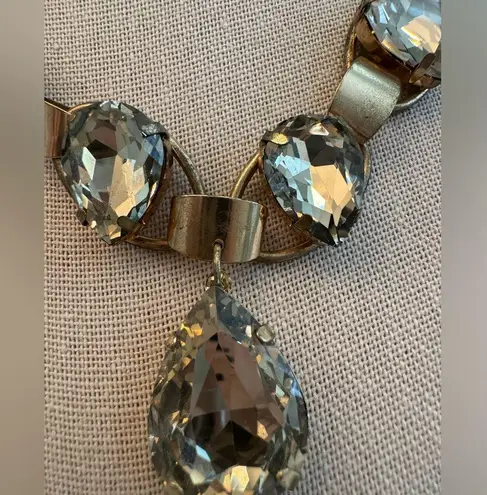 NEW KIRKS FOLLY Brass Gold Tone Champagne Crystal Statement Necklace Vintage