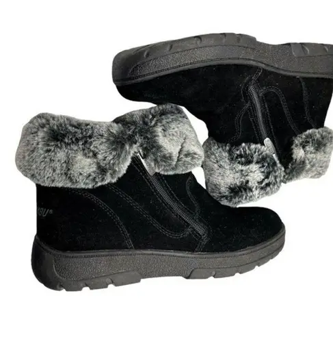 Khombu Boots JESSICA Outdoor Black Suede Faux Fur Ankle Boots Women’s Size 7M