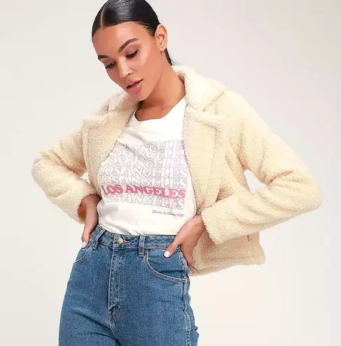 FAVLUX Cropped Sherpa Biker Jacket