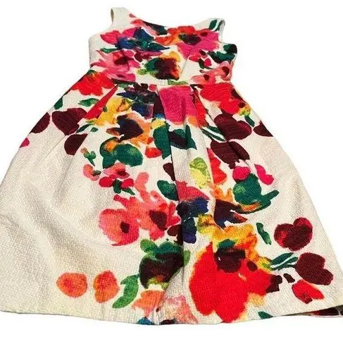Eliza J bold watercolor floral print sleeveless dress, size XS.