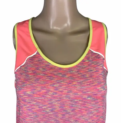 Tangerine Womens Tank Top Shirt Reflective Running Athletic Pink Yellow Medium