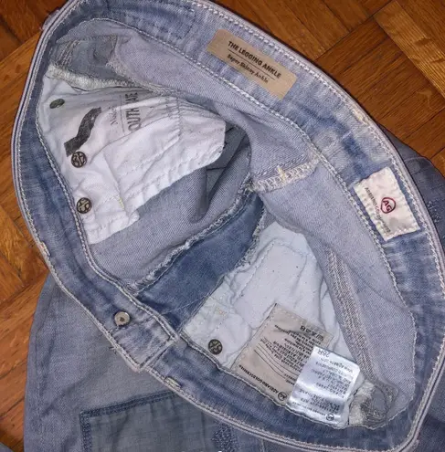 AG Adriano Goldschmied light wash distressed denim