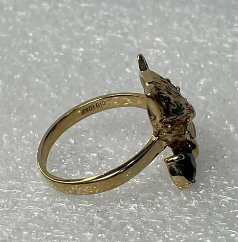 Head 10KT Yellow Gold Clyde Duneier Cat’s With Bow Ring 7