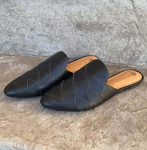 Big Buddha Black Weave Mules