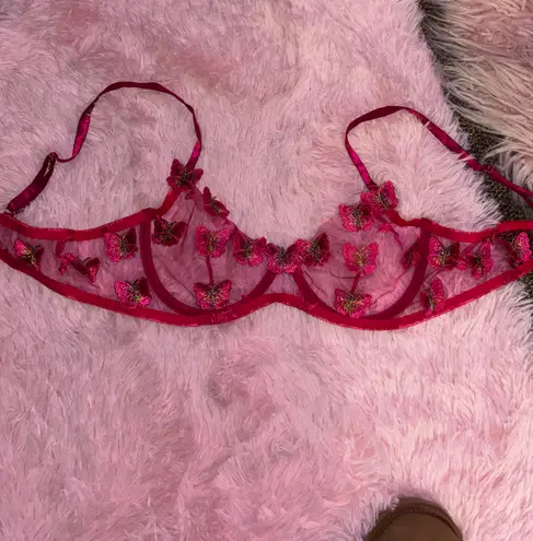 Pink Butterfly Bralette Size M