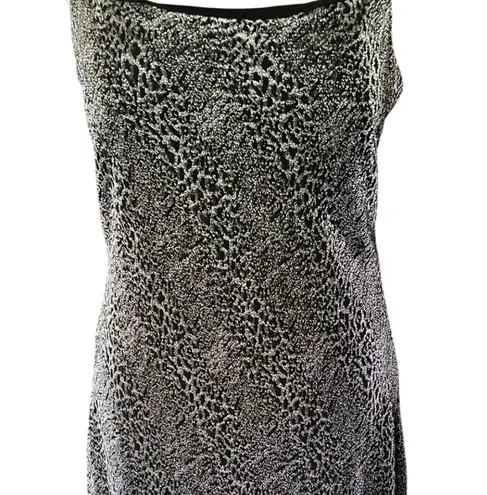 Planet Gold Black Shimmering Metallic Slip Dress Size L
