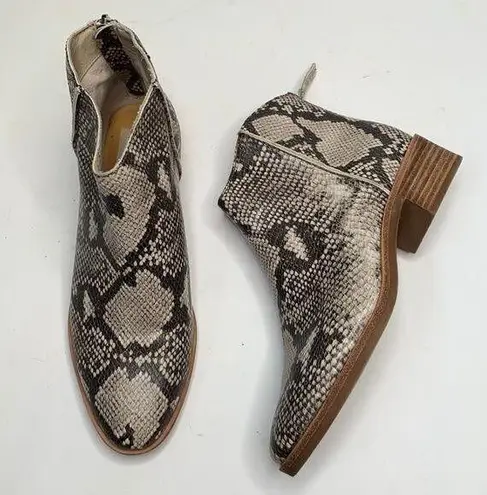 Dolce Vita Women's Tavin Faux Snakeskin Zip Booties Ankle Boots S