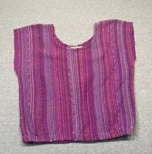 Women's Kate Nilsen Purple Pink Striped Vest Size M Boho hand crafted Size M