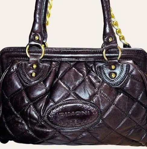 Dimoni brand gorgeous cocoa bean brown leather diamond quilted design ba…