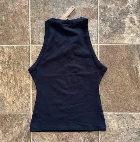 SKIMS Cotton Jersey High Neck Tank Soot Size Small