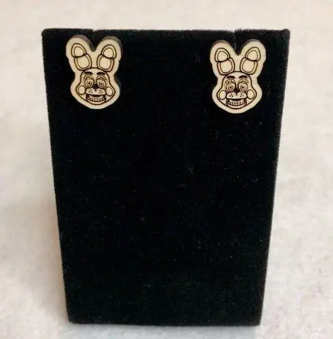 Five Nights at Freddy's Bonnie Wood Stud Earrings Brown