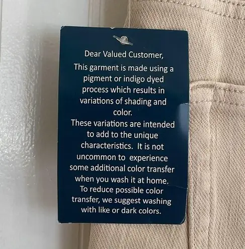 Coldwater Creek Knit Denim High Rise Straight-Leg Jeans in Stone Khaki Size 16