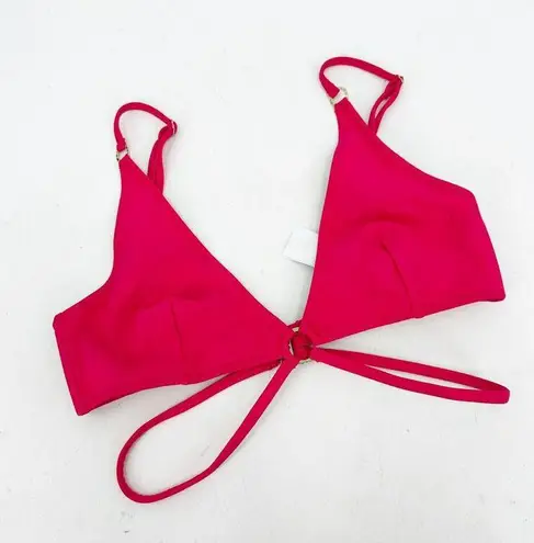 Stella McCartney Fuchsia Pink O-Ring Triangle Bikini Swimsuit Top Size Medium
