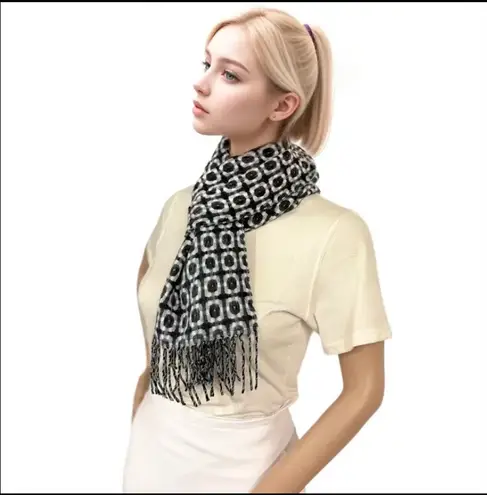 Reversible Geometric Large Shawl Scarf Bodysuit Stylish Dual