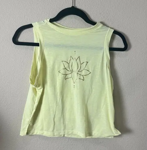 All In Motion Cropped Bright Yellow Glitter Crop Top Shirt Size XS