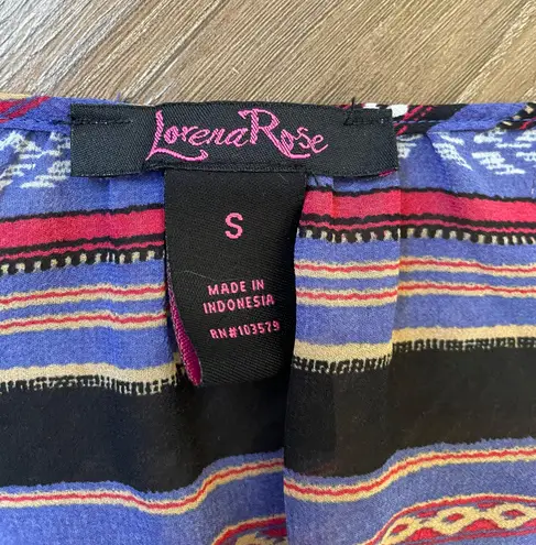 Lorena Rose sleeveless maxi dress Boho lined tie belt colorful women’s size S Multiple - Image 2