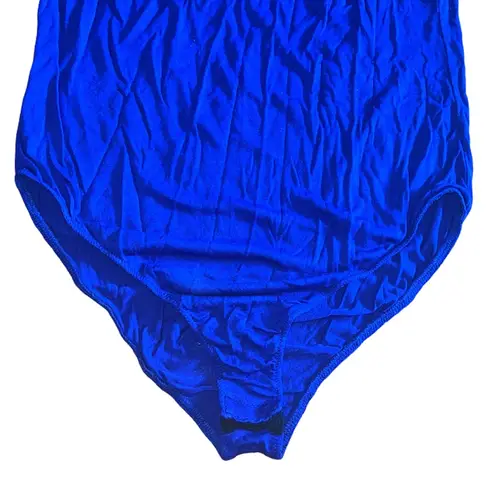 Glitz Ruffled Off The Shoulder Blue Bodysuit Large