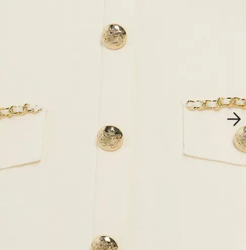 River Island button detail knit mini dress in cream