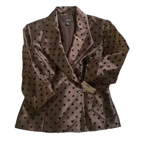 NEW Dress Barn Brown Metallic Bridal Mother Of Bride Jacket Blazer 8