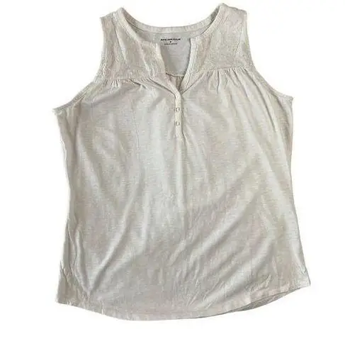Bit & Bridle Women's Medium Cream White Tank-Top Casual Fit
