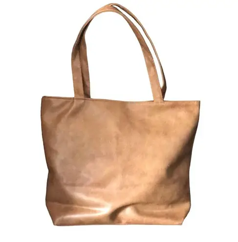 FAUX LEATHER TAN VERSATILE SHOULDER BAG