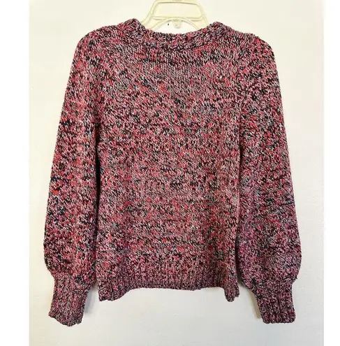 525 America Women's Multicolor Balloon Sleeve Crew Neck Pullover Sweater Large