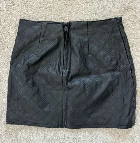 H&M Black Faux Leather Mini Skirt