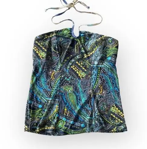 Papillon new Blanc ๐ฎ Shaped Boho Halter Corset Top ๐ฎ Floral Paisley Print ๐ฎ L