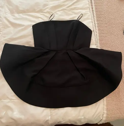 C/MEO COLLECTIVE Black Peplum Strapless Top NWOT XS