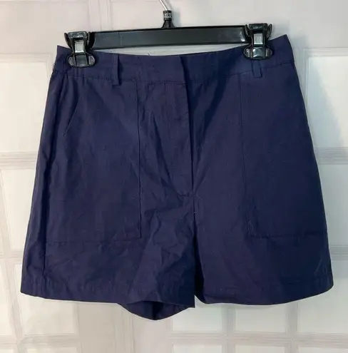 Mango  NWT navy high waisted cotton shorts size small