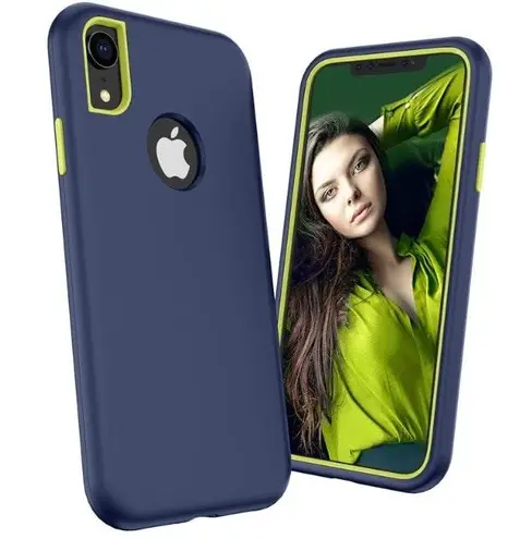 iPhone XS Max Stylish Durable Full Cover Shock Defender Armor Case Blue/Green Blue