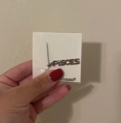 Stainless Steel Pisces Zodiac Necklace Silver