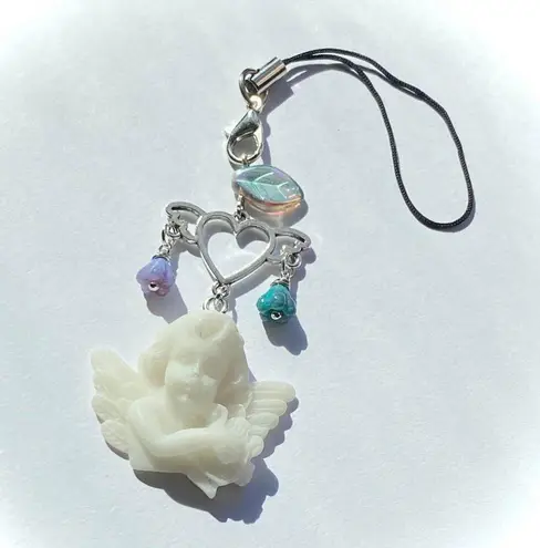 Handmade aesthetic Kawaii fairy vintage antique goth style angel/cherub phone strap/bag charm/keychain/display👼❤️