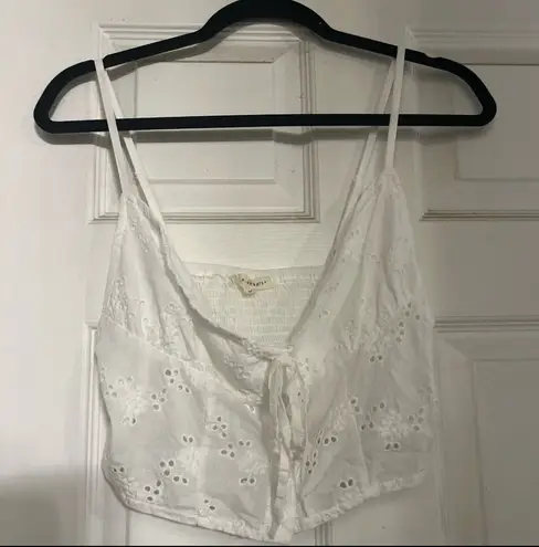 PacSun LA Hearts button down crop top white