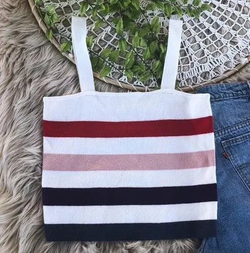 moon&madison NWT Moon & Madison Stripe Sweater Tank Top SZ L