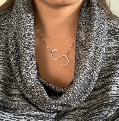 Statement Name Initial “S” Pendant Silver
